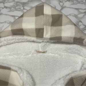 Soft Surroundings Taupe Plaid Wearable Throw